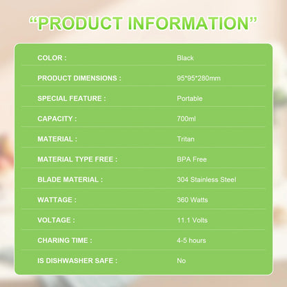 SmoothieMate PowerBlend 700 Portable Blender