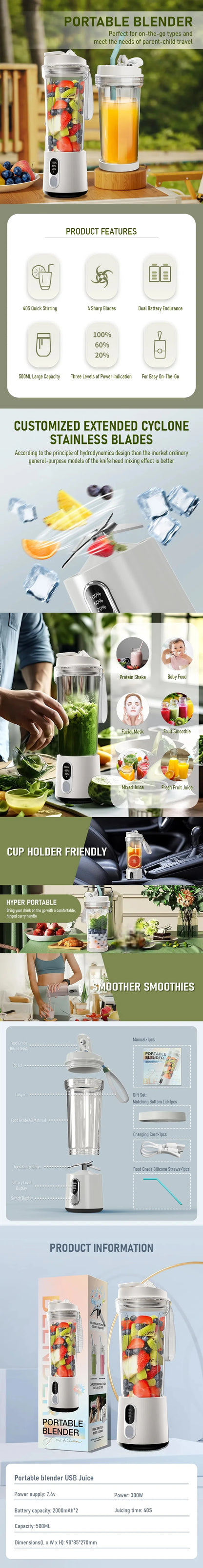 SmoothieMate GoBlend 300 Portable Juicer
