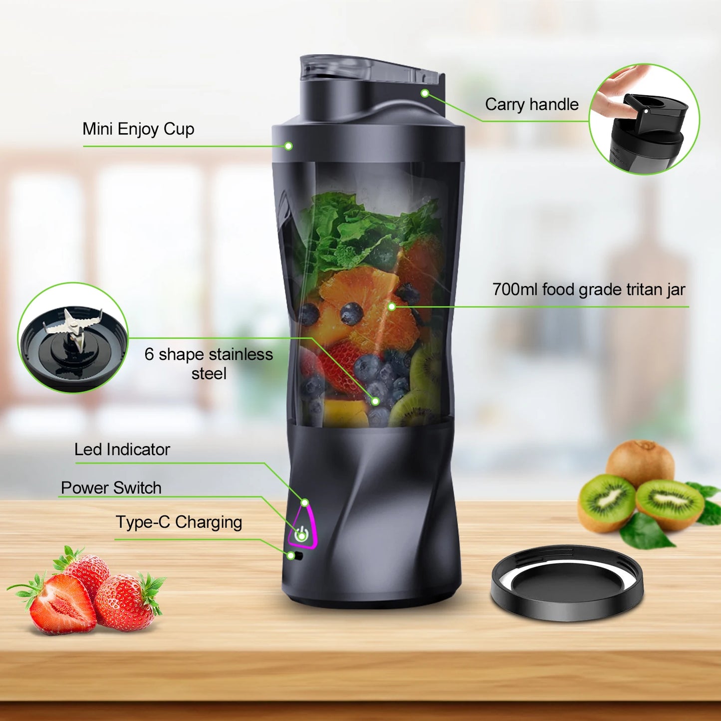 SmoothieMate PowerBlend 700 Portable Blender